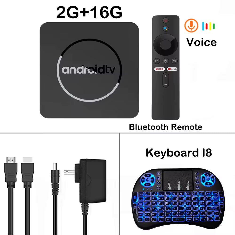 Android TV Box Q10 – Android 14 Media Player with Dual WiFi (2.4G & 5G), Google Voice Control, 4GB/8GB RAM, 64GB/128GB ROM, 3D & 8K/4K Video Support