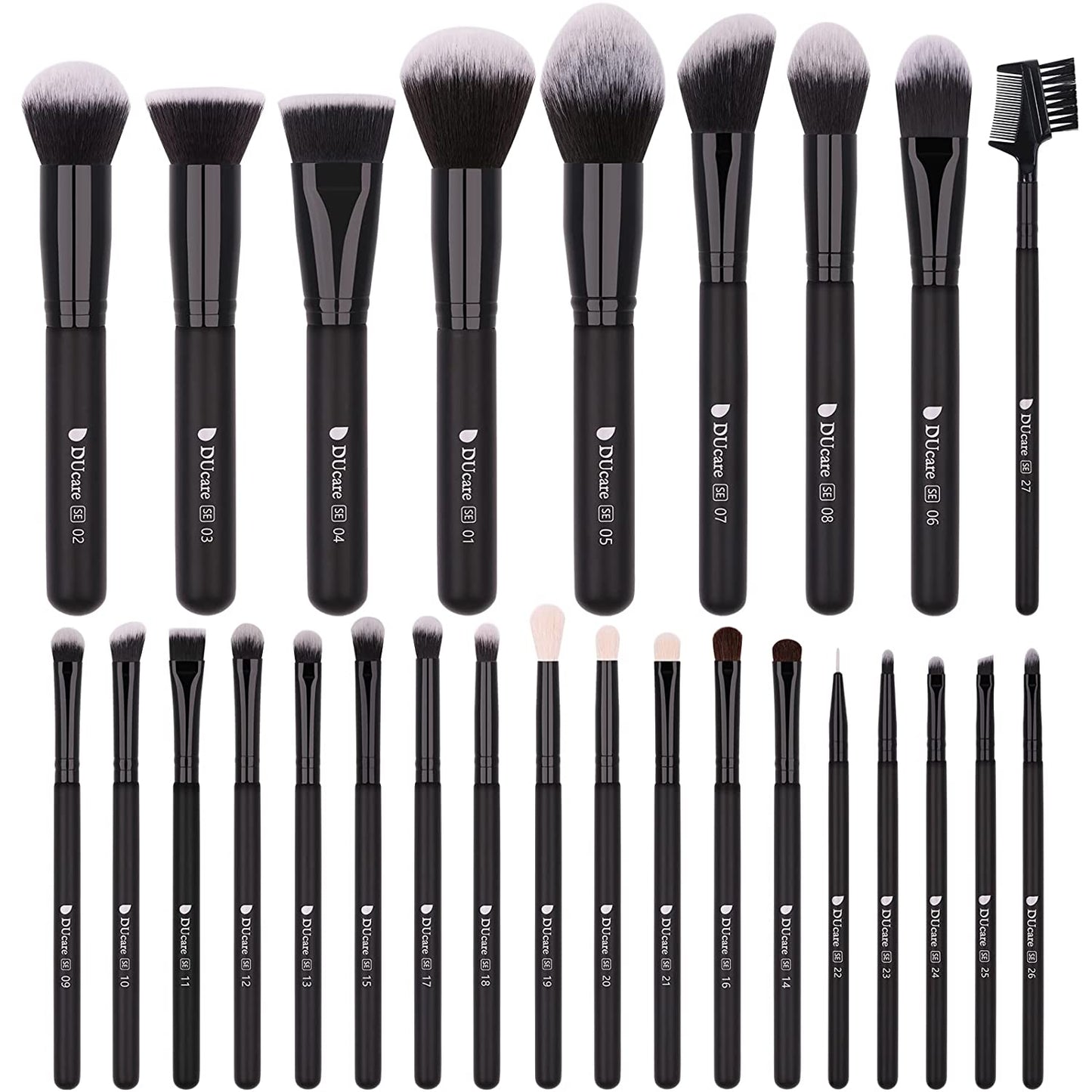 27-Piece Professional Makeup Brush Set - Premium Synthetic Kabuki Brushes for Foundation, Blending, Face Powder, Blush, Concealers, and Eye Shadows