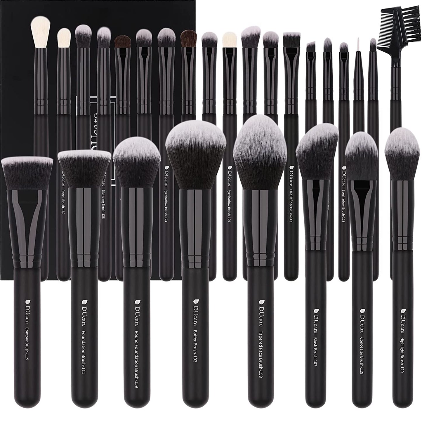 27-Piece Professional Makeup Brush Set - Premium Synthetic Kabuki Brushes for Foundation, Blending, Face Powder, Blush, Concealers, and Eye Shadows