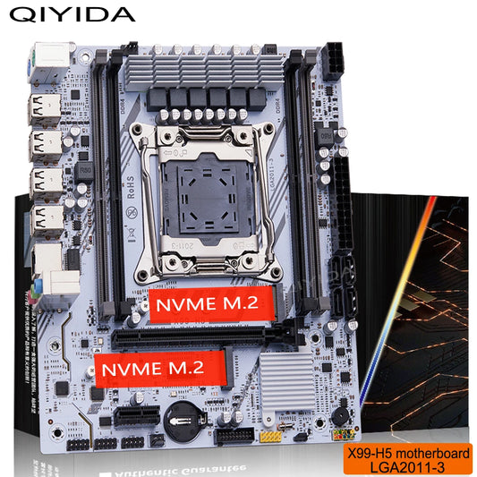 X99 Motherboard Kit with LGA2011-3 Xeon E5-2630 V4 CPU, 16GB DDR4 REG ECC RAM, PCIe x16, NVMe M.2 & SATA Support – X99 H5