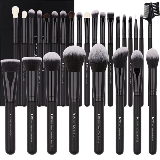 27-Piece Professional Makeup Brush Set - Premium Synthetic Kabuki Brushes for Foundation, Blending, Face Powder, Blush, Concealers, and Eye Shadows